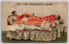 Antique Comic Boarding House Crowded Bed Humor Dog Bamforth 1910 picture