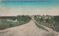 c1910 Flandreau South Dakota Road to Indian School Social History Postcard picture