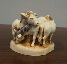 Harmony Kingdom “Unbridled & Groomed” Horses Trinket Box England Retired - TJMA picture