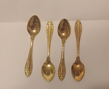Vintage Prestige CONCORD Stainless Electroplated goldtone Demitasse SpoonX4 A23 picture