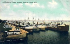 Blockade of Great Lakes Bulk Carriers & Ore Boats Soo Locks Sault Ste. Marie MI picture