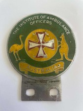 Enamel Badge The Institute of Ambulance Officers Australia Metal Mount Tab Rare picture
