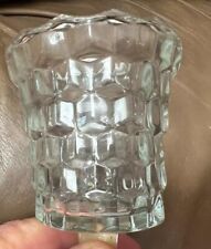 Vintage clear glass peg votive cup candleholder sconce diamond pattern Homco picture