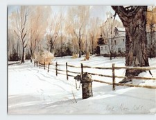 Postcard A rural winter scene Holiday Greetings picture