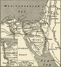 Map Of Egypt And The Sinai Peninsula Historic Old Photo picture