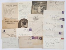 1920s vintage CHARLES PARSONS FAMILY LETTERS elgin il needham ma TELEGRAM picture