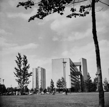 View new high rise buildings Hansaviertel district West Berlin - 1959 Old Photo picture