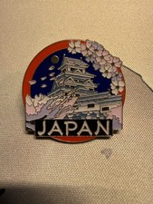 Japan Castle Vintage Cherry Blossom Pagoda Scenic Travel Souvenir Lapel Hat Pin picture