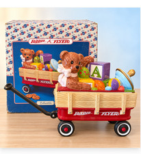 Enesco Radio Flyer Wagon Cookie Jar Teddy Bear Toys 791083 2000 w Box picture
