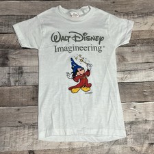 Disney Shirt Kids Size Medium White Vintage 80s Fantasia Mickey Imagineer picture