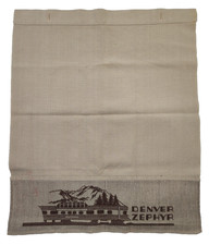 Vintage Denver Zephyr Passenger Train Tan Cloth Headrest Cover Antimacassar picture