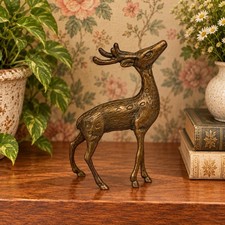 Vintage Bronze Deer Statue. 6” Tall picture