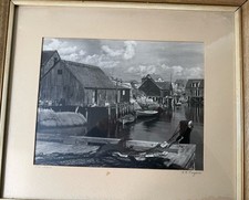 Vintage Original Photograph Of Peggy’s Cove By E F Rogers Circa 1940’s 21” X 18” picture