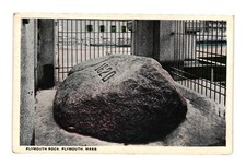 Vintage Plymouth Rock 1620 Postcard Plymouth MA Pilgrim Landmark History picture