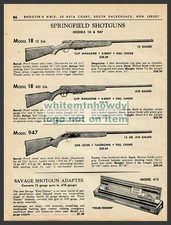 1964 SPRINGFIELD Model 18 12 and .410 gauge, 947 Shotgun SAVAGE Adapter PRINT AD picture