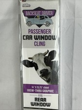 Backseat Driver Passenger Car Window Cling View-Thru Staring Cow New picture