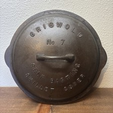 VTG Griswold No 7 Cast Iron Skillet Cover ONLY 467 Self Basting Erie PA USA picture