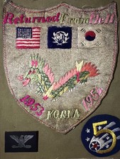 Vtg Korean War Souvenir Patch Grouping 1953 1954 Returned From Hell Theater Made picture