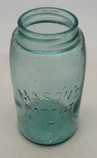 Vintage quart aqua - MASON'S PATENT NOV 30TH 1858 - raised dot above 1858 picture
