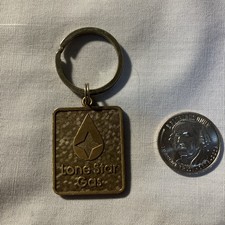 Vintage Lone Star Gas Key Ring. Brass. picture