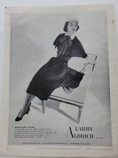 1952 Larry Aldrich women's worsted tippet costume dress vintage fashion ad picture