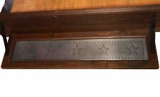 Primitive Wood And Metal Tin Wall Shelf With Stars 6“ X 24“￼ Nice picture