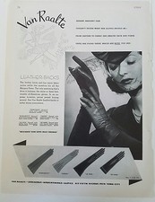 1941 womens VAN RAALTE Leather Backs hand gloves fashion vintage ad picture