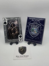 💥Ocala Police Florida Traffic Homicide Reaper challenge coin Silver and Blue picture