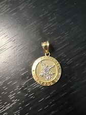 Gold 14k Solid pendant Saint Michael Yellow And White Gold. Bought From Jared. picture