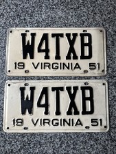 VTG Original 1951 Virginia License Plates Matched Pair Set DMV Clear picture