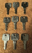 9 Vintage John Deere Tractor Keys Leaping Deere Logo All Same Cut picture
