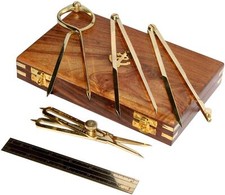 Brass Drafting Tool Marine Navigational Proportional Divider Compass Set of 5 picture