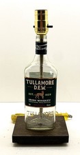 Tullamore D.E.W Liquor Bar Bottle TABLE LAMP Lounge Light, Wooden Base Decor picture