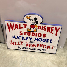 Antique Walt Disney Studios Mickey Mouse Silly Symphony Sound Cartoons Wooden picture