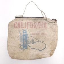 Vintage Atlas Water Bag 2 Gallon Canvas California Golden State Golden Gate USA picture
