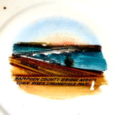 SPRINGFIELD - Conn River - MA Massachusetts Antique Trinket Souvenir China Dish  picture