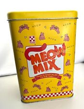 Purina MEOW MIX TIN Collectible 1996 Cat Food Canister Vintage Advertising picture