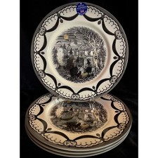 Set Of 4 Haunted Home The Witches Coven Dinner Plates Halloween picture