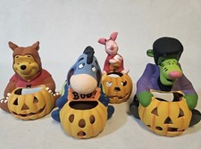 Vtg Disney Direct Candle Holder Winnie The Pooh Halloween Set RARE picture
