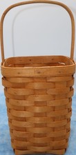 Vintage Longaberger Large Peg Basket Tall Fixed Handle 13.5 Inch picture