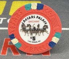 🎰🎲$5 Caesars Palace Baccarat Oversized 44mm Casino Chip Las Vegas NV🎲🎰 picture