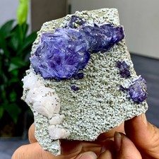 159G Natural transparent blue purple fluorite quartz mineral crystal yaogangxian picture