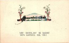 Vintage Early 1918? May Easter Day Be Radiant- Red Stamp ... PCB-2P picture
