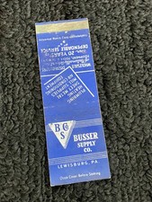 Vintage Pennsylvania Matchbook “Busser Supply Co” Lewisburg picture