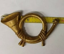 ORIGINAL INFANTRY HAT INSIGNIA  1872-1875 INDIAN WARS ERA KEPI BUGLE INSIGNIA picture