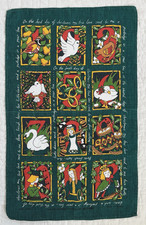 12 Days Of Christmas Ulster Weavers Irish Linen Tea Towel Kitchen Green Holiday picture