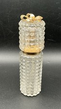 Vtg Avon Unforgettable Crystal Cologne Bottle Empty Scented Waffle Glass Bow picture