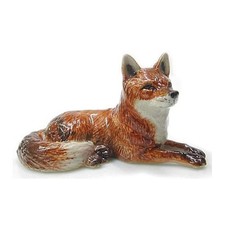 ღ New NORTHERN ROSE Porcelain Figurine RED FOX Lying Statue Art Little Critterz picture