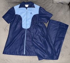 Vintage McDonald's 1970s Blue Uniform Women's Small Top Sz 6 Pants picture