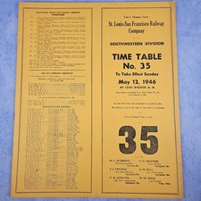 1946 St Louis San Francisco Railway Co Employee Timetable 35 SW Division picture